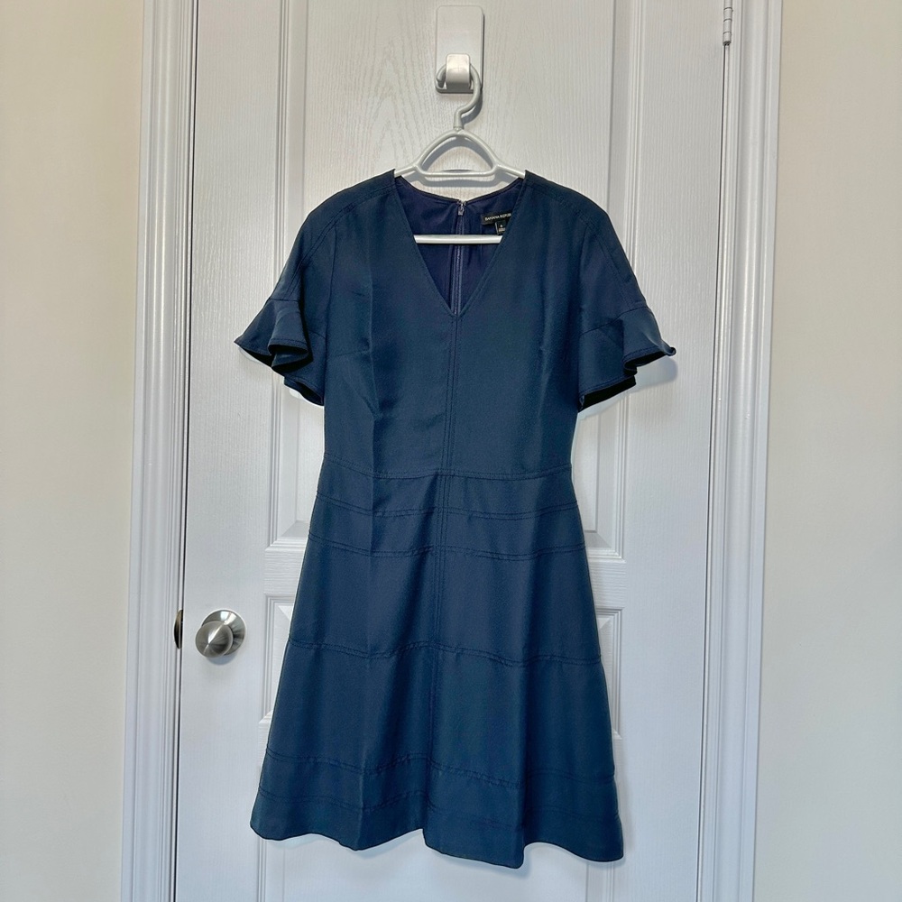 Banana Republic Blue Ruffled A-line Mini Dress